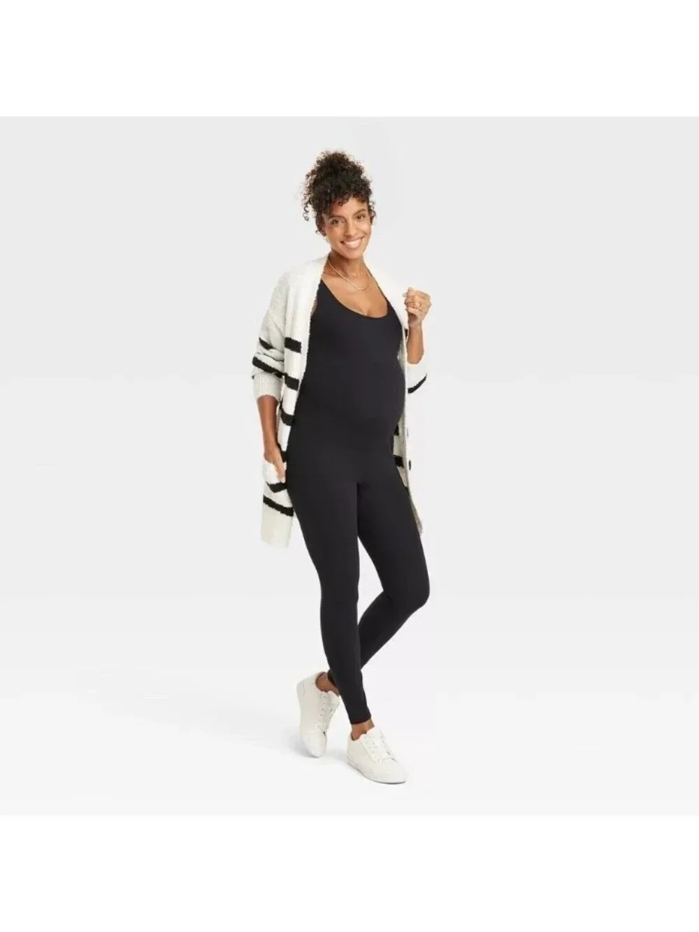 NWT Women's XS Ingrid & Isabel Black Maternity Tank Bodysuit Scoop Neck J1809 - Picture 3 of 12